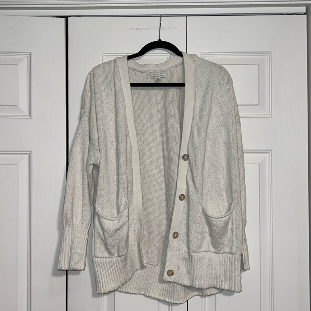 White cardigan from American Eagle
